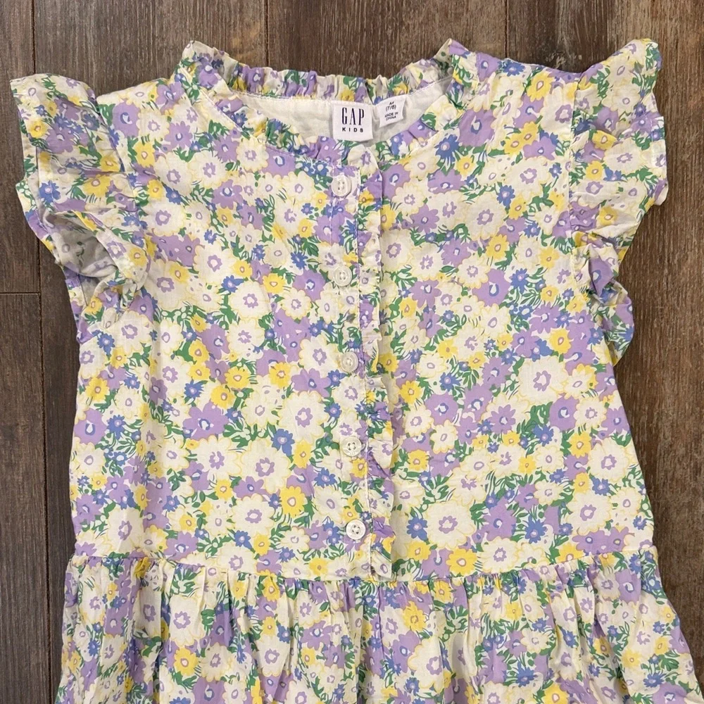 GAP Kids Floral Dress in Yellow and Purple